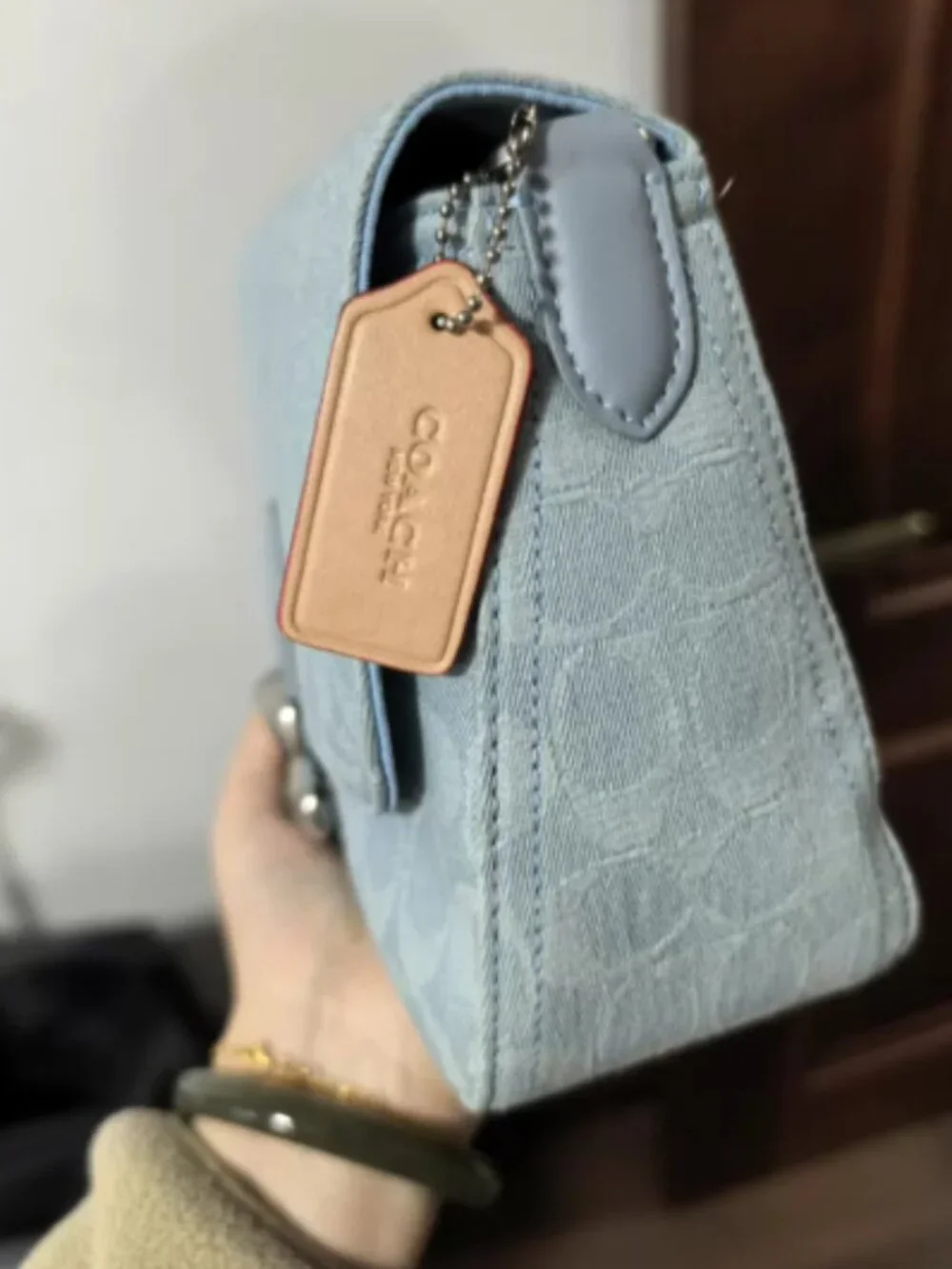 Coach Signature Collection Blue Crossbody Bag Like New Condition
